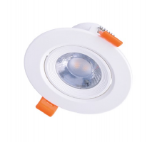 LED vestavné světlo bodové, 9W, 720lm, 3000K, kulaté, bílé 